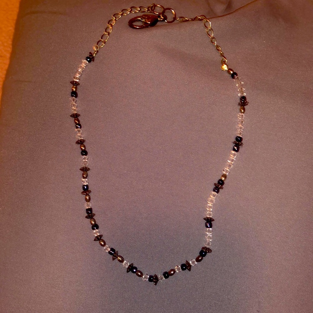 Beautiful handmade crystal and hematite necklace.
